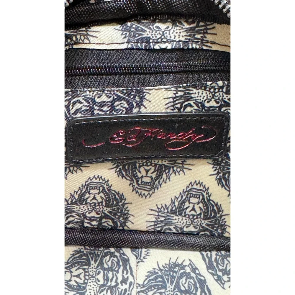 Ed Hardy Tattoo Graphic Bowler Bag Black Multi Skull Rose EHH278-09-BMU NWT